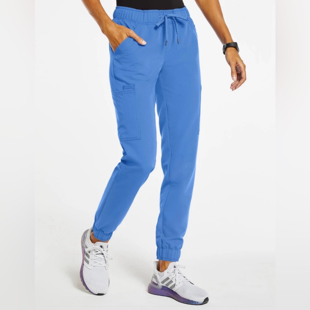 JAANUU Women's Mesh-Enhanced Jogger Pant Ceil Blue